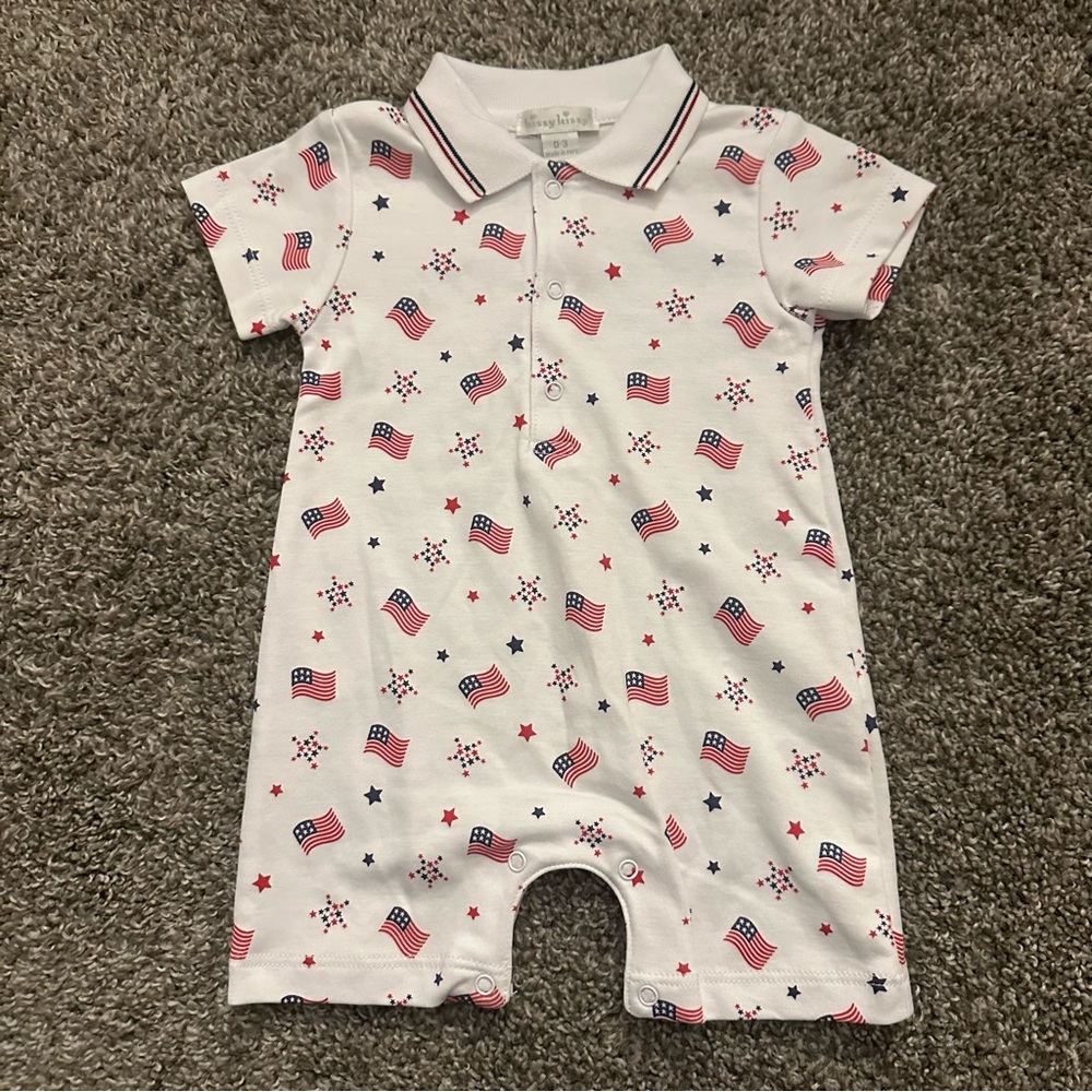 Kissy Kissy Baby American Flag Patriotic Baby Romper